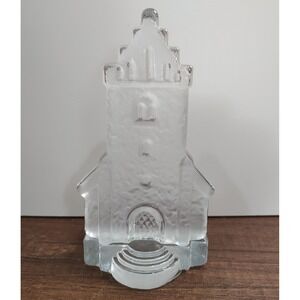NYBRO CRYSTAL SWEDEN CHAPEL TEALIGHT CANDLE HOLDER FROSTED GLASS SEA OF SWEDEN